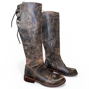 BED|STÜ Sz 8.5 Manchester Tall Brown Distressed Leather Knee High Boots Bed Stu